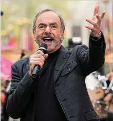  ?? CHARLES SYKES CHARLES SYKES/INVISION/THE ASSOC ?? In this Oct. 20, 2014 file photo, Neil Diamond performs on NBC's "Today" show in New York. Diamond is retiring from touring after he says he was diagnosed with Parkinson’s disease.