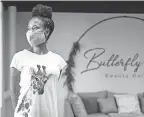  ?? MATT BURKHARTT/ USA TODAY NETWORK ?? Nekita Sullivan, owner of Butterfly Eco Beauty Bar in Clemson, S. C, opened her salon in February before being forced to close down in March because of COVID- 19.
