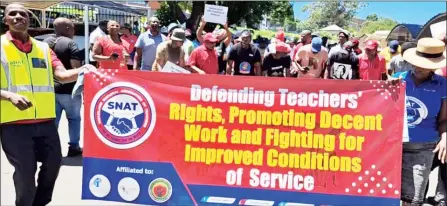  ?? (Courtesy pic) ?? A SNAT banner showing one of the values of the organisati­ons, during one of their marches.