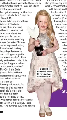  ?? ?? elizabeth received a Pride of Birmingham award in March