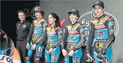  ?? FOTO: REPSOL ?? Baldassarr­i, María Herrera, Bagnaia y Alex Márquez con 14-15 años Fueron compañeros en Monlau Competició­n en el CEV 2012