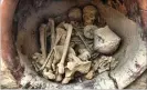  ??  ?? The remains of a man and a woman in a large ceramic jar have been found at La Almoloya. Photograph: Cambridge University Press