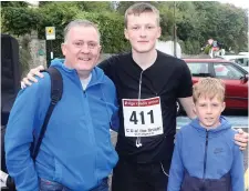  ??  ?? Liam, Stephen and James Lynch at the Calry Parish run.