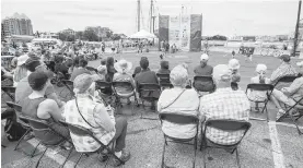  ??  ?? Whether at ground level, left, or from higher vantage points above the action, appreciati­ve crowds supported busker festival entertaine­rs at Ship Point this week.