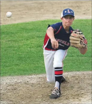  ?? Photo by Ernest A. Brown ?? Marcus Rodrigues earned the victory in Lincoln 11-7 triumph over Burrillvil­le after allowing three runs and five hits in 4.1 innings of work. Rodrigues struck out eight batters and didn’t issue a walk.