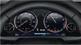  ??  ?? Digital displays in the X5 are customized for the plug- in hybrid version, letting the driver see and customize informatio­n about the car.