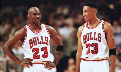  ?? Photograph: Vincent Laforet/AFP via Getty Images ?? Michael Jordan and Scottie Pippen combined to make the Bulls a dominant force in the NBA.