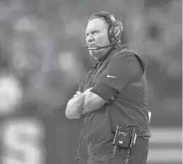  ?? ZACH BOLINGER/AP ?? The Patriots’ loss to the Colts on Saturday was so disconcert­ing that coach Bill Belichick apologized Monday for being curt with reporters after the game.