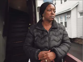  ?? Brian A. Pounds / Hearst Connecticu­t Media ?? Shanda Hyman-Harris, of Hamden, sheds a tear as she thinks of her husband, Melvin Harris, III, murdered in June 2019 during an invasion of their Irvington Street home in New Haven.