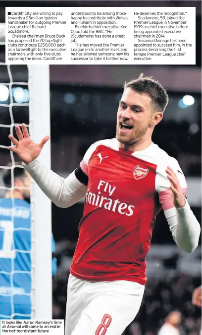  ??  ?? It looks like Aaron Ramsey’s time at Arsenal will come to an end in the not-too-distant future