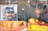  ?? ANI VIDEO GRAB ?? Nitika Kaul, wife of Major VS Dhoundiyal, at her husband’s funeral in Dehradun on Tuesday.