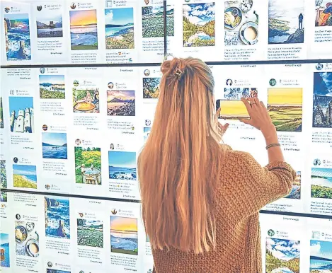  ??  ?? TOURISM bosses hope to attract more visitors to Scotland through a worldfirst Instagram travel agency.
Visitors to the temporary shop in Charlotte Street, London, can plan a bespoke trip to Scotland based on their favourite pictures posted on the...