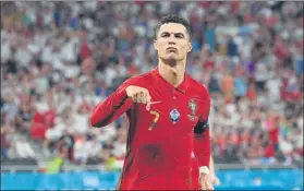  ?? FOTO: EFE ?? Cristiano Ronaldo es el actual pichichi de la Eurocopa con cinco dianas
