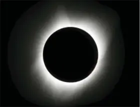  ?? ASSOCIATED PRESS ?? The moon covers the sun during a total eclipse Monday near Redmond, Ore.
