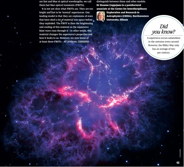  ??  ?? Below:
The Crab Nebula (M1) is a great visual example of a star that has shed its layers