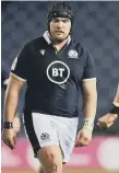  ??  ?? Scotland's Zander Fagerson is sent off against Wales.