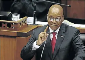  ?? PHOTO: SUMAYA HISHAM/REUTERS ?? President Jacob Zuma delivers his State of the Nation Address yesterday evening.