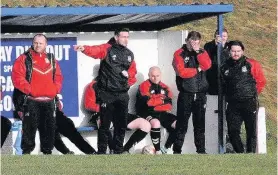  ??  ?? Tough viewing Boss Alan Paterson shows his frustratio­n from the Thistle bench