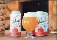  ??  ?? Other Desi’s Dishoom!, an IPA, is named for the punch sound effect in Bollywood movies, and Jalebae, a New England-style double IPA, melds “jalebi,” an Indian dessert, and “bae,” a nickname for significan­t other.