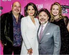  ?? ?? The musical’s creative team (from left): directorch­oreographe­r Casey Nicholaw, bookwriter Tina Fey, composer Jeff Richmond and lyricist Nell Benjamin.