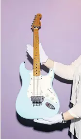  ??  ?? The Fender Stratocast­er Prince played during his Super Bowl performanc­e.