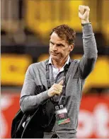  ?? CURTIS COMPTON / AJC.COM ?? Frank de Boer led Atlanta United to a big victory last week at Kennesaw State but knows the team faces an unusual challenge early in the season with matches “every three, four days. … I think a lot of players are used to travel, but maybe not every three days.”