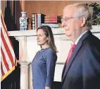  ?? SUSAN WALSH/ AFP VIA GETTY IMAGES ?? Amy Coney Barrett meets with Senate Majority Leader Mitch McConnell, R- Ky. Confirmation hearings will start Oct. 12.