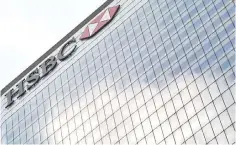  ??  ?? The HSBC headquarte­rs is seen in the Canary Wharf financial district in east London, Britain. — Reuters phtoo
