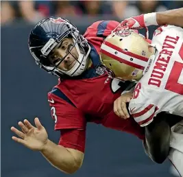  ??  ?? Tom Savage of the Houston Texans has suffered from concussion.