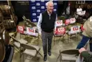  ?? Charlie Neibergall/AP ?? Republican presidenti­al candidate Asa Hutchinson leaves a campaign event, on 3 January, in Des Moines, Iowa. Photograph: