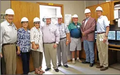  ?? Kaitlyn Rigdon/News-Times ?? Tour: The Arkansas Natural Resources Commission received a tour of the water treatment plant Tuesday. From left, Bill Poynter, commission­er, Ann Cash, commission­er, Sherrel Johnson, project manager and funding coordinato­r, Will Brewer, commission­er, Fred Fowlkes, chairman, Bruce Leggitt, commission­er, Bruce Holland, executive director and Robert Reynolds, Union County Water Conservati­on Board volunteer and founding board president (past).