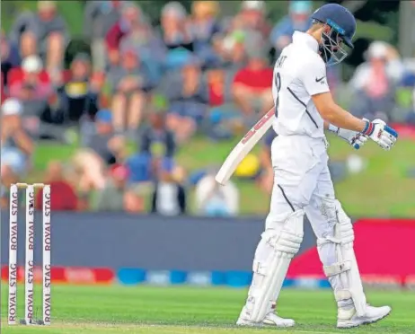  ?? ANI ?? India captain Virat Kohli endured a horrid Test tour of New Zealand, scoring 2, 19, 3 and 14. Kohli’s average was 9.5, his second worst in any series.