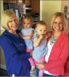  ?? SUBMITTED PHOTOS ?? Ann Lewis with her mother, Barbara Clingan, and daughters Hadley and Ellie one month before the 2018 Komen Philadelph­ia Race for the Cure.