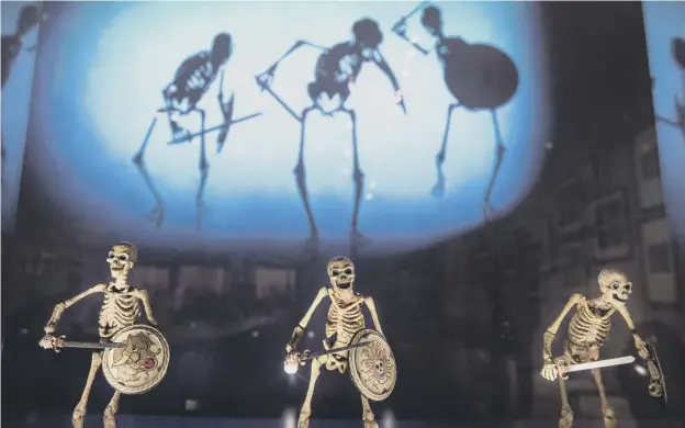  ??  ?? 0 The skeletons used in Jason and the Argonauts are among the star attraction­s in the new exhibition