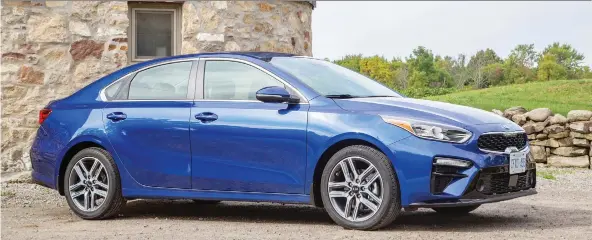  ?? PHOTOS; KIA ?? The 2019 Kia Forte has a base model price of $16,495, but the Korean automaker is opting instead to promote the well-optioned EX model at $20,995.