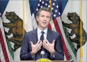  ?? Rich Pedroncell­i Associated Press ?? GOV. GAVIN NEWSOM, shown in January, directly attacked the recall effort for the first time Monday, calling it a “Republican recall” led by Trump supporters. In California, the ex-president is deeply unpopular.