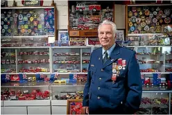  ?? PHOTOS: GRANT MATTHEW/STUFF ?? Dennis in the museum he has created with more than 2000 model fire trucks and other memorabili­a.