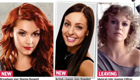  ??  ?? Broadway star: Dianne Buswell British champ: Amy Dowden Musical role: Joanne Clifton