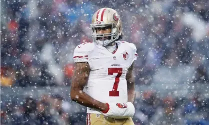  ??  ?? Colin Kaepernick was far from the NFL’s best quarterbac­k during his playing days but he was an effective player. Photograph: Joe Robbins/ Getty Images