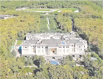  ?? — AFP photo ?? This grab taken of an handout video of Navalny Youtube Channel shows an aerial view of a property, located along Russia’s southern Black Sea, that Navalny claimes is owned by Putin.