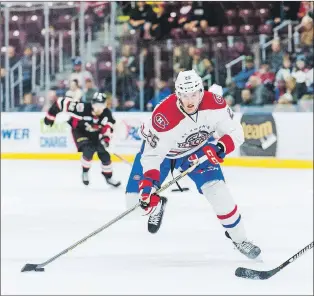  ?? ST. JOHN’S ICECAPS PHOTO/COLIN PEDDLE ?? However he is used, Michael Mccarron will be a welcome addition to the St. John’s Icecaps’ lineup as they prepare to take on the Syracuse Crunch Wednesday night.