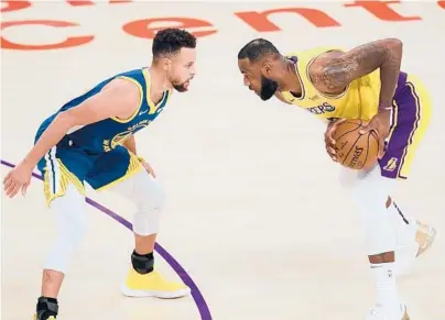  ?? HARRY HOW/GETTY ?? Stephen Curry and the Warriors could face off against LeBron James and the Lakers in Western Conference play-in.