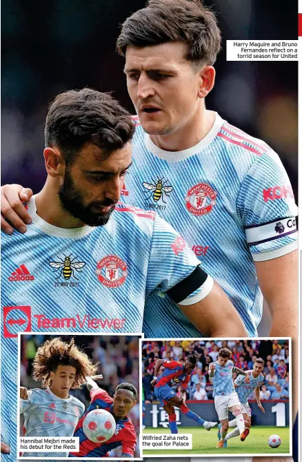  ?? ?? Harry Maguire and Bruno Fernandes reflect on a torrid season for United