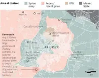  ?? (Reuters) ?? A MAP of Aleppo showing the positions of the different factions fighting in the city.