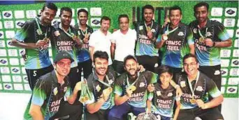  ?? Courtesy: Organiser ?? DBMSC Steel winners of the United Super League A division title in the USL Tournament.