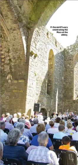  ??  ?? Fr Gerald O’Leary celebratin­g the Mass at the abbey.