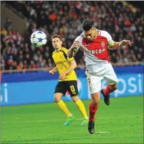  ??  ?? Radamel Falcao a inscrit le deuxième but de Monaco, mercredi à Louis-II.