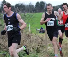  ??  ?? Ted Flannelly (364) of United Striders finished third Over-50 and is seen here chasing his clubmate, John McGrath (360).