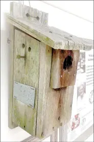  ?? Keith Bryant/The Weekly Vista ?? A bluebird house that was located on the Highlands golf course for roughly 20 years is now retired and on display at the Bella Vista Historical Museum.