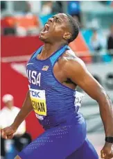  ?? DAVID J. PHILLIP AP ?? Christian Coleman, the defending 100-meter world champ, was suspended for missed drug tests.